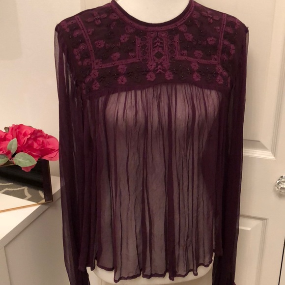 Free People Retro Femme Blouse Sm NWT - Picture 7 of 8